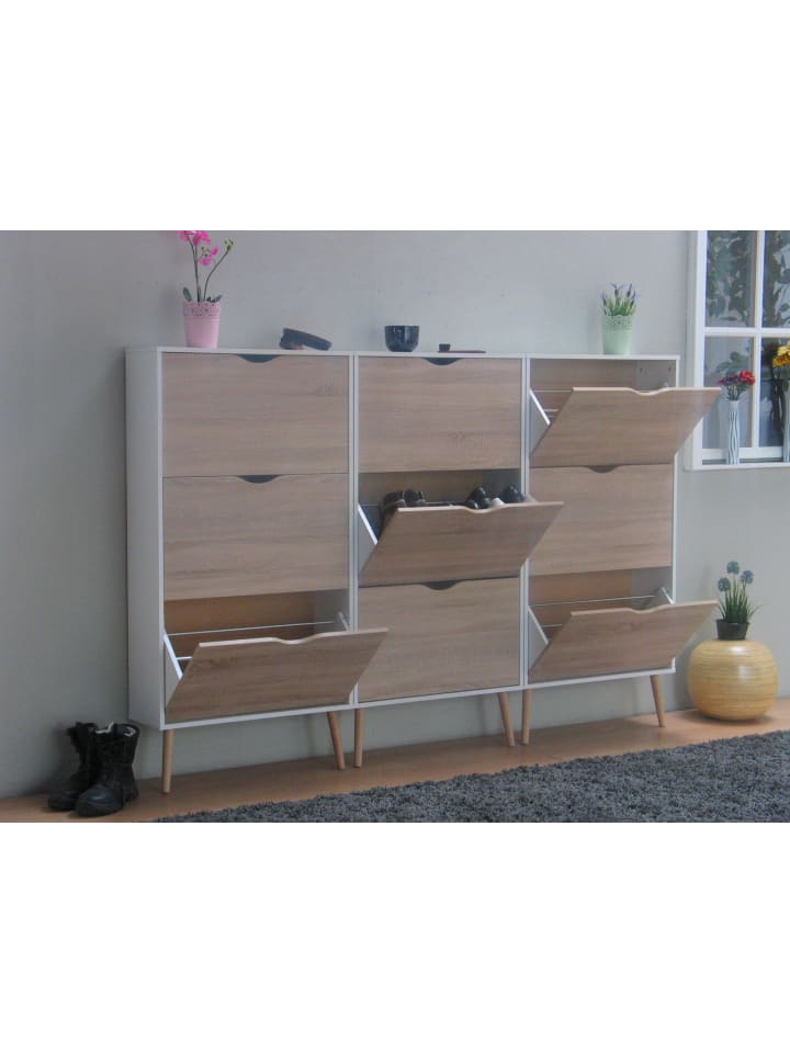 ebuy24 Schuhschrank Napoli Weiß 211 x 24 cm günstig kaufen onesize