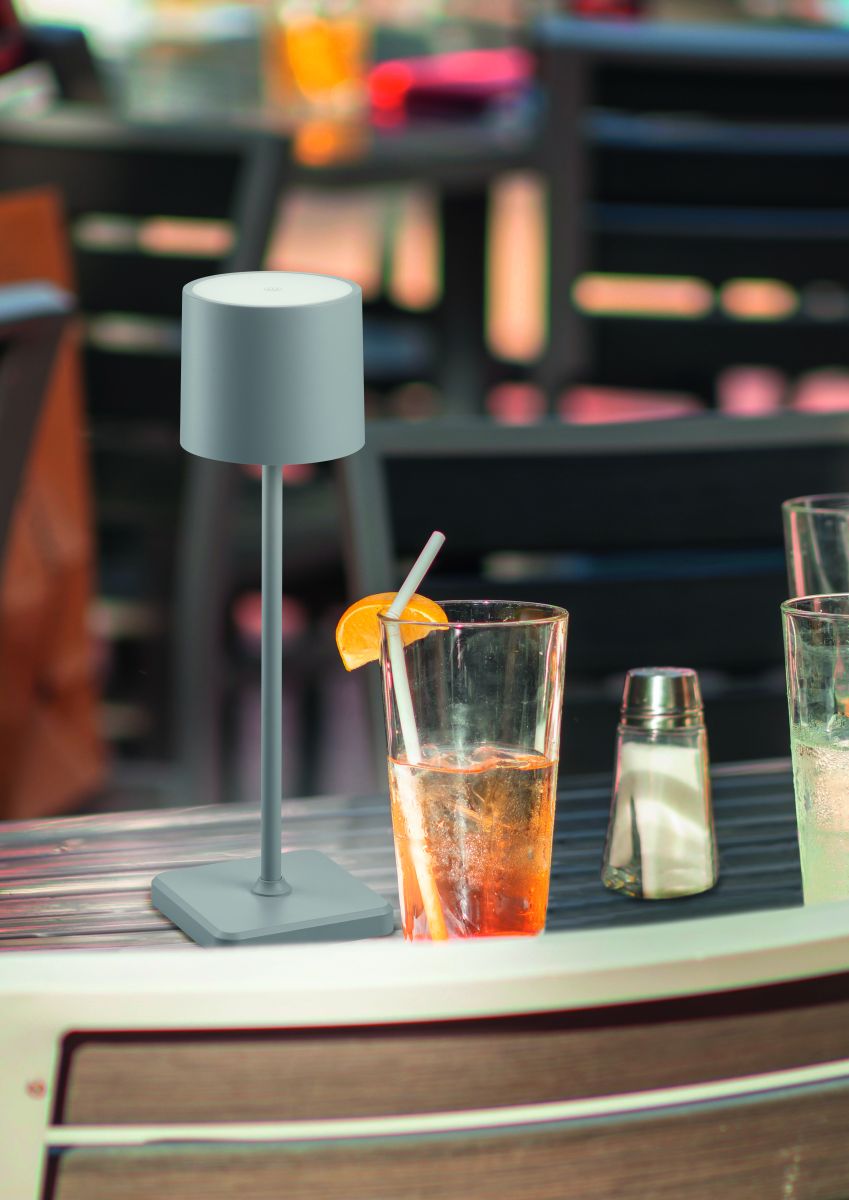 Reality Leuchten Akku Tischlampe Fernandez Grau