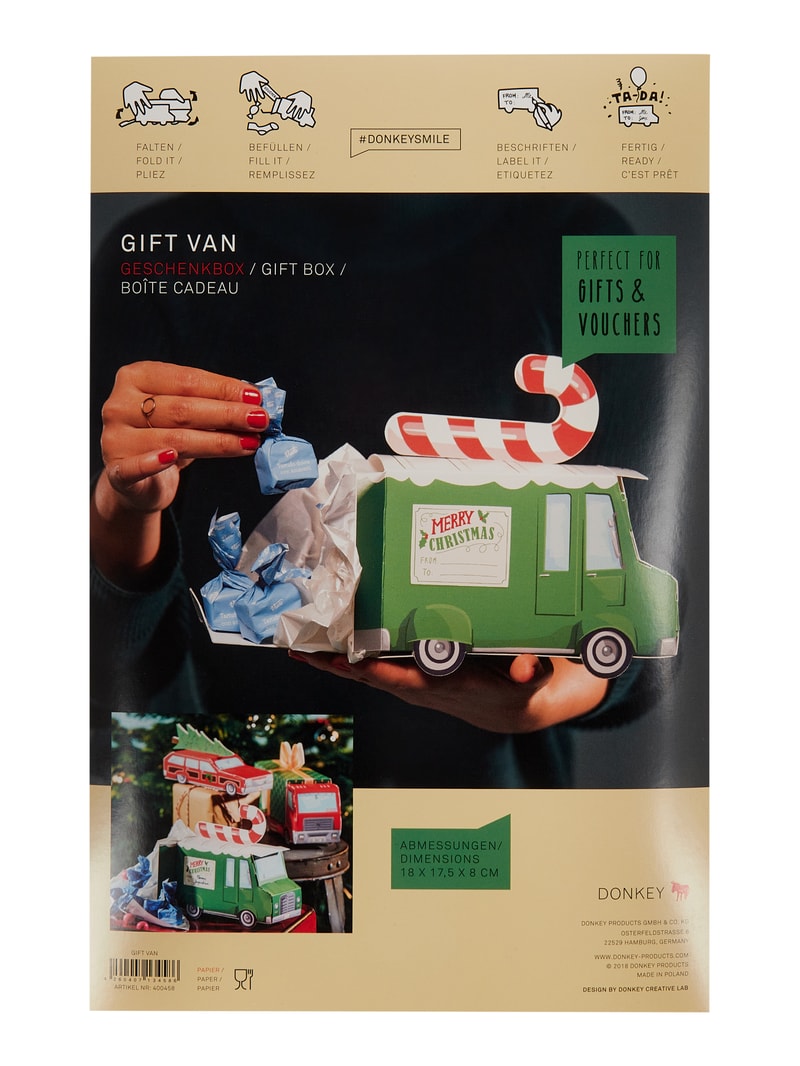 Unisex Geschenkbox mit Weihnachtsmotiv in grün