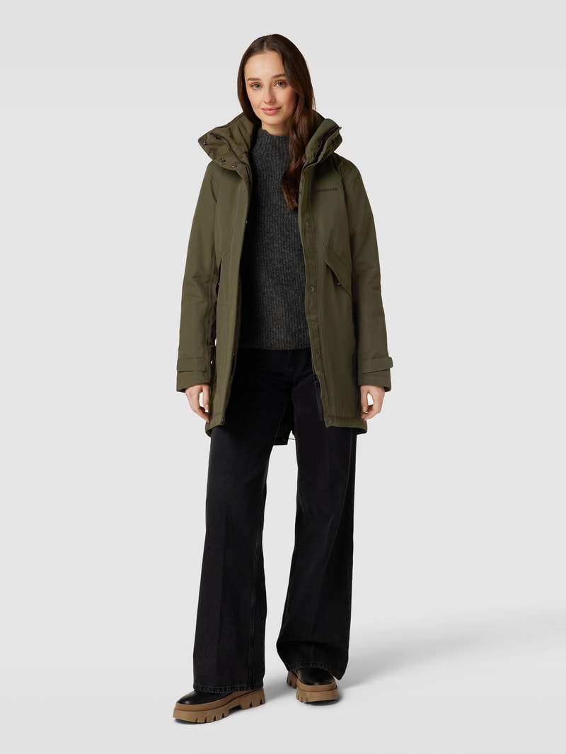 Steppjacke mit abnehmbarer Kapuze in khaki