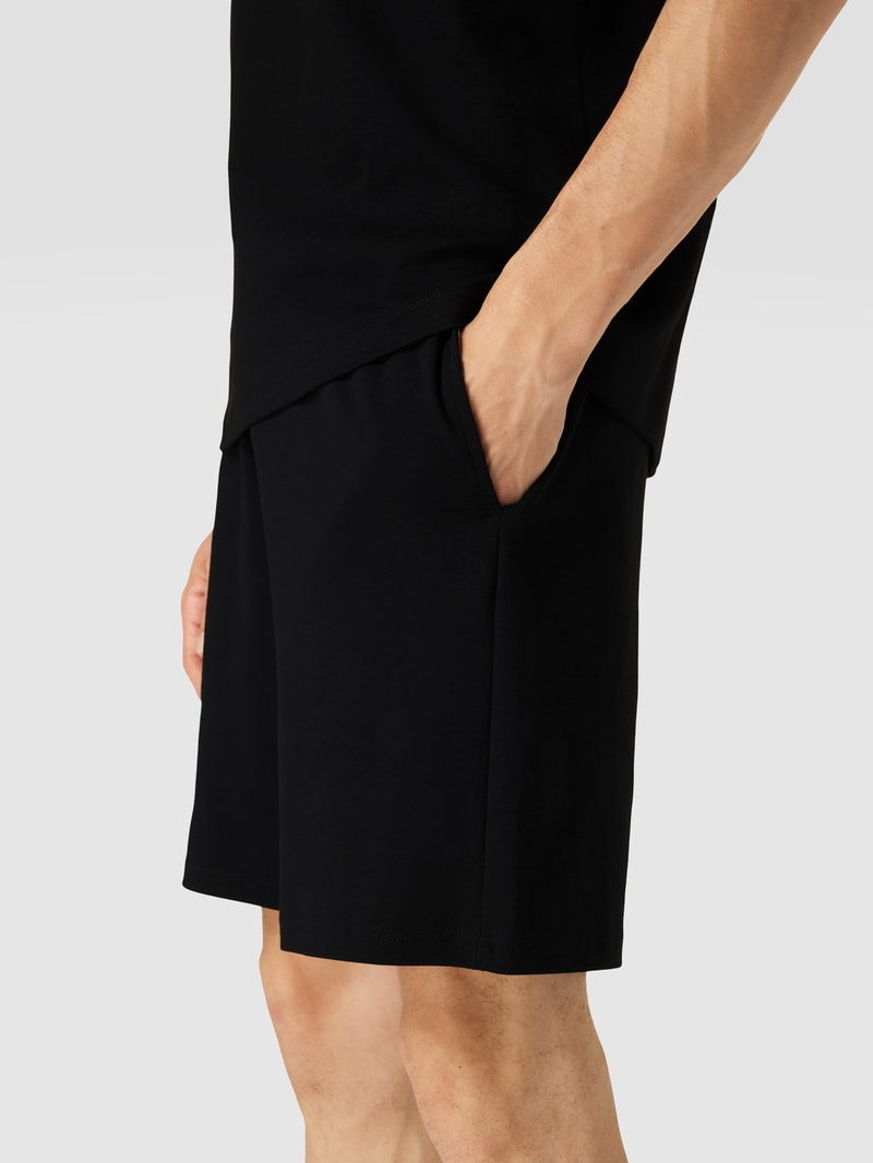 Sweatshorts mit Label-Detail in schwarz