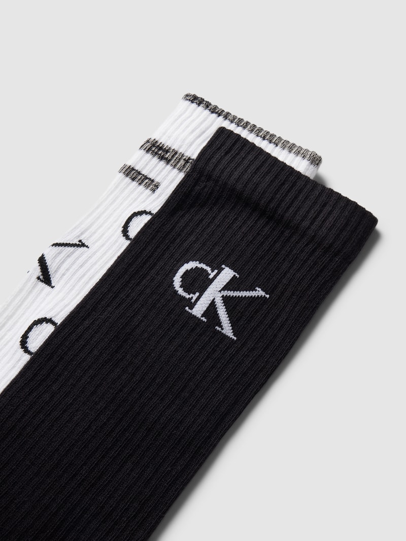Socken mit Label-Details im 2er-Pack in schwarz