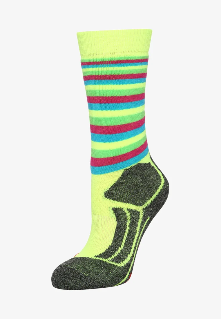 Calcetines deportivos funcionales Falke SK2 Stripes para niños, de esquí, de resistencia media, acolchados y antiampollas.