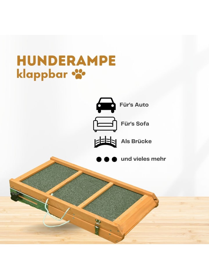 Coemo Hunderampe klappbar Aufstiegshilfe für Haustiere - Anti-Rutsch-Belag  in Grün günstig kaufen onesize