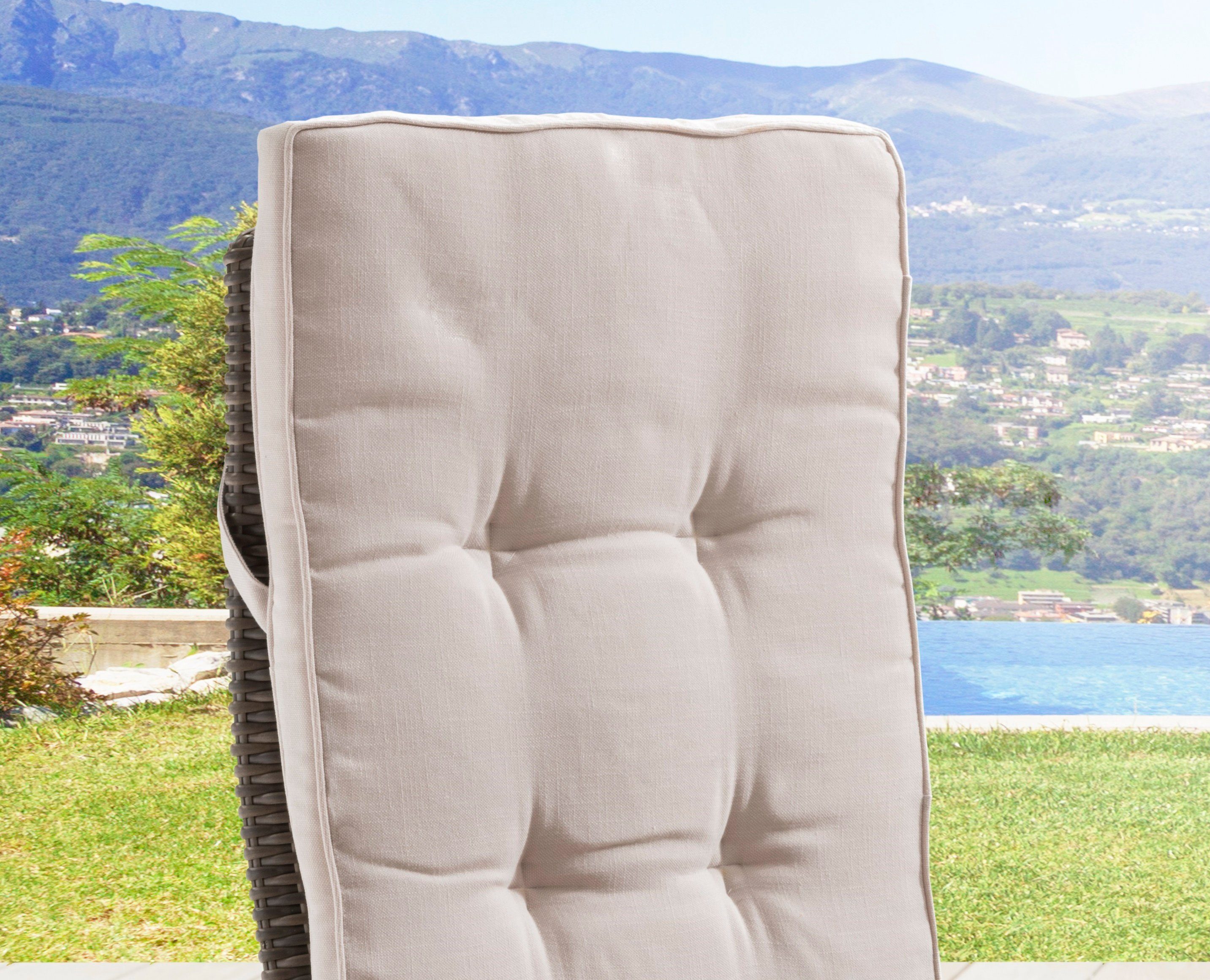 Destiny Rattanstuhl PALMA (Set, 2 St), Polyrattan, Hochlehner stufenlos verstellbar, inkl. Auflage