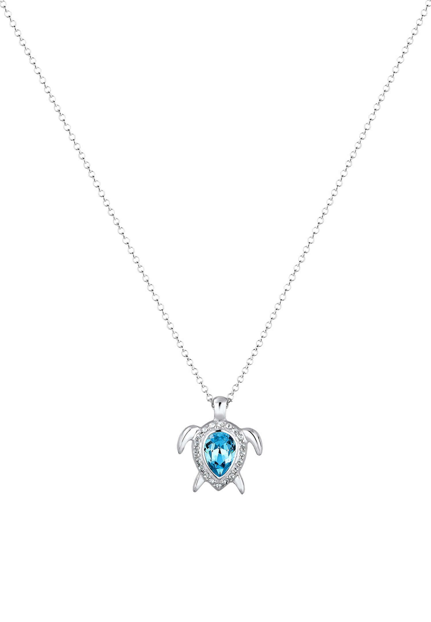 Collana da donna Elli con tartaruga marina e cristallo in argento sterling 925