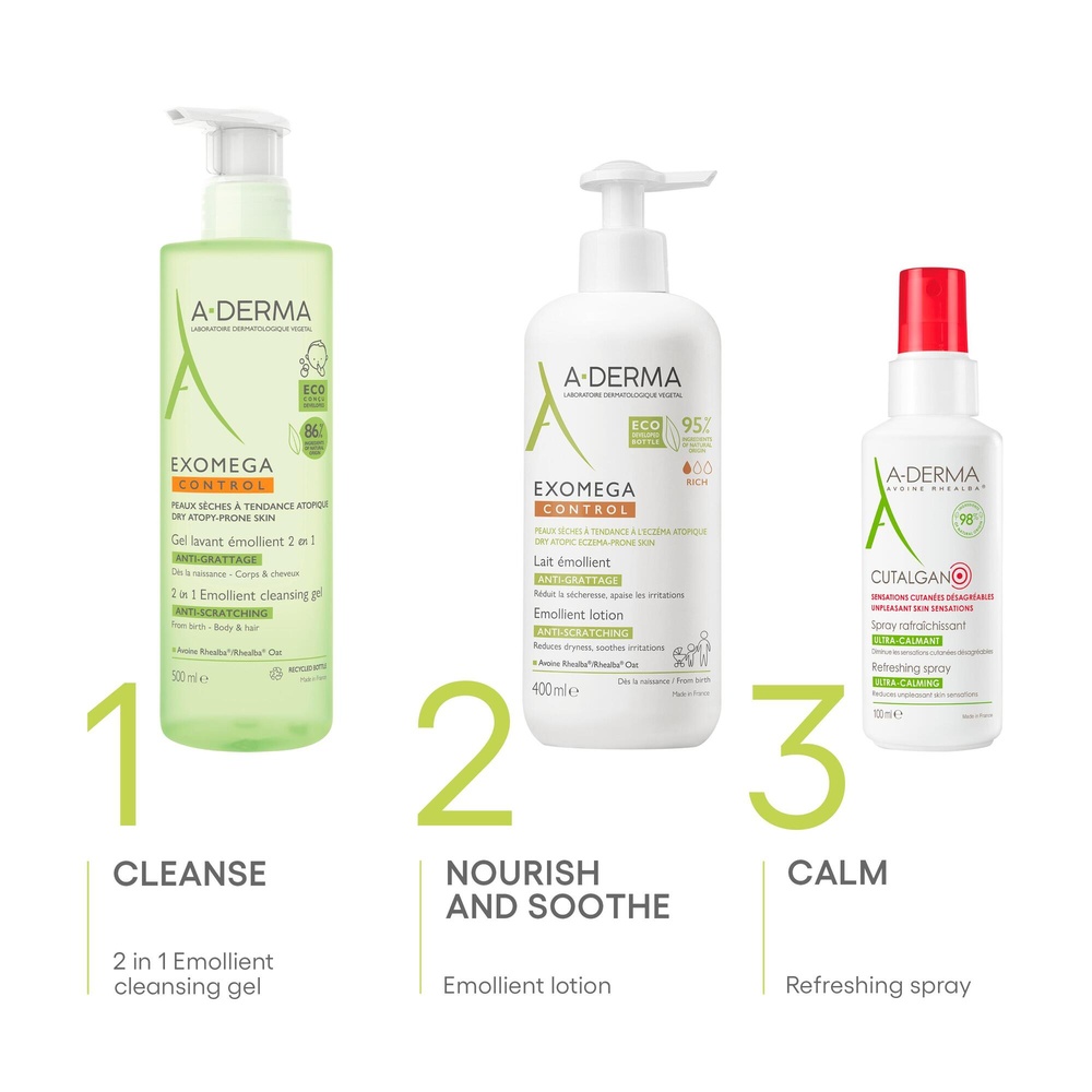 A-Derma Exomega Control - Lait émollient anti-gr attage -200 ml Lait émollient