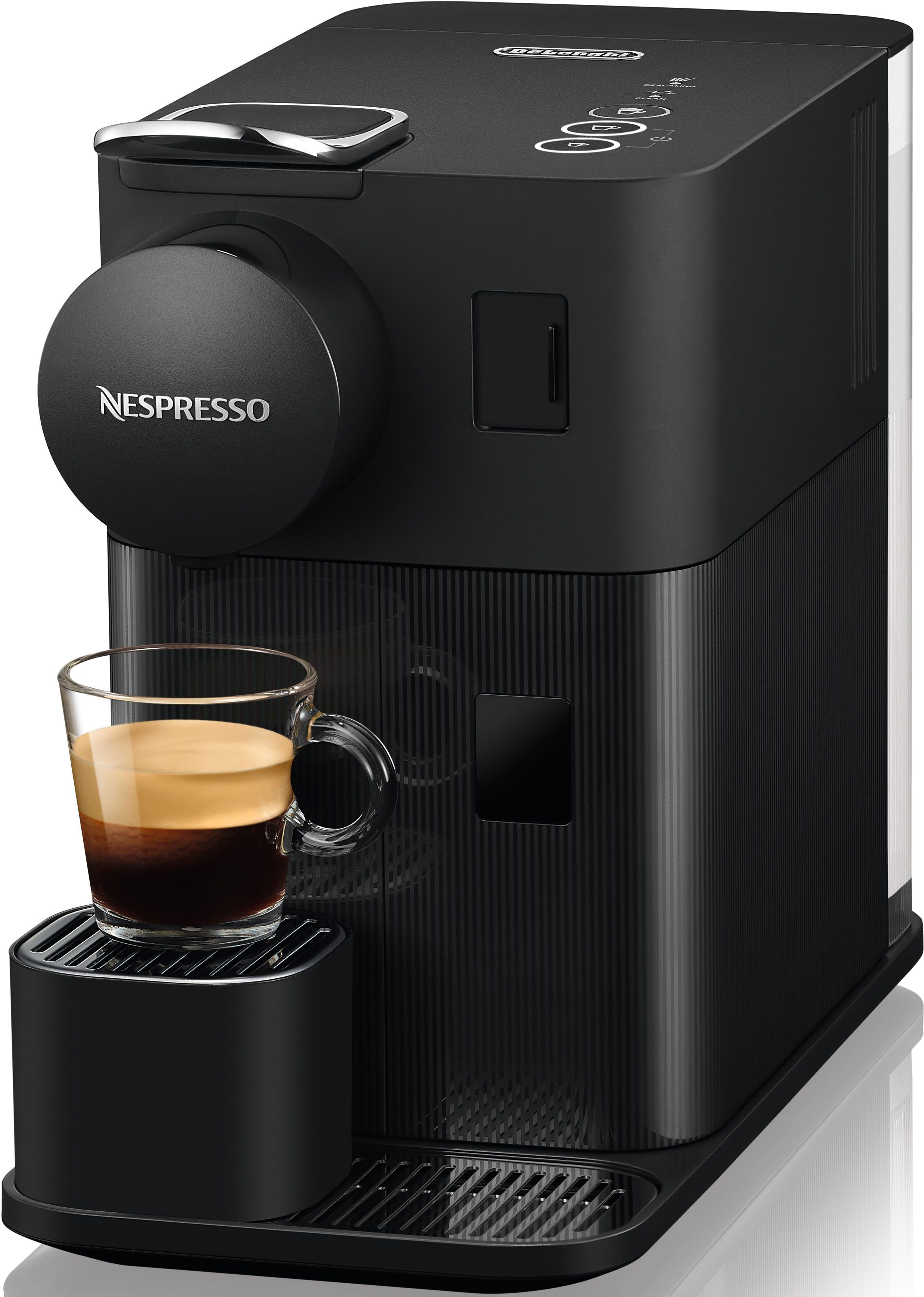 Nespresso Kapselmaschine Lattissima One EN510.B von DeLonghi, Black, inkl. Willkommenspaket mit 7 Kapseln