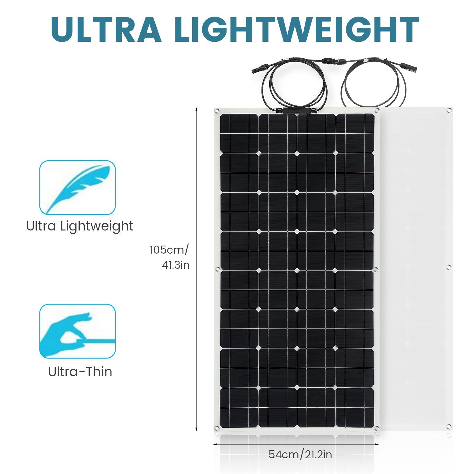 oyajia Solarmodul Profi Biegbar 100W 18V Monokristallin Solarpanel, Mono-Schindelzellen, Solar Ladegerät Solaranlage für 12V Akku Wohnmobil Auto Boot