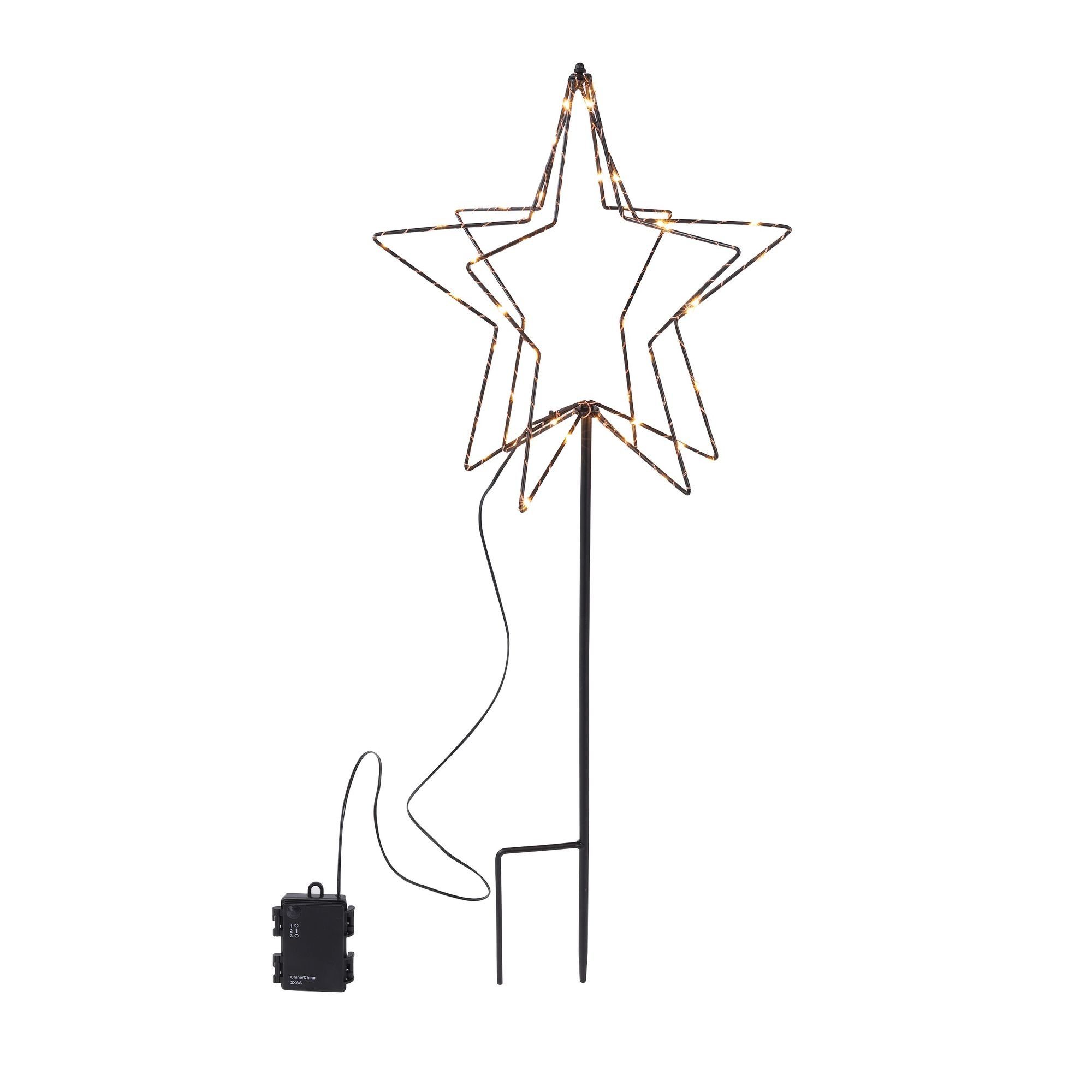 GartenHero Gartenstecker LED Gartenstecker Stern Weihnachtsstern außen Timer Weihnachtsbaum Lichterkette