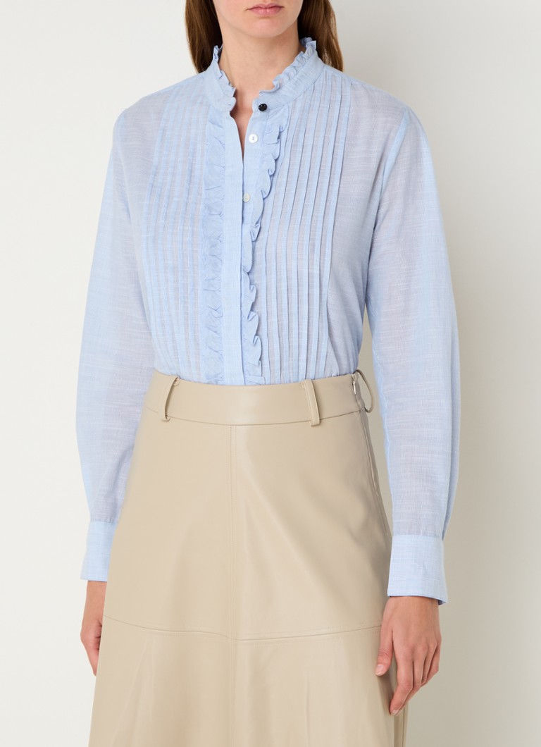 Blusa semitrasparente Biggi di Bruuns Bazaar, con righe e volant