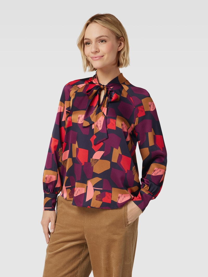 Schluppenbluse mit Allover-Muster in rot