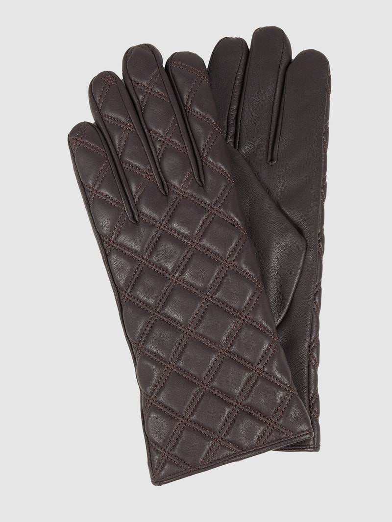 Handschuhe aus Leder in dunkelbraun