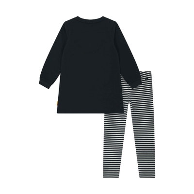 Set Leggings + T-Shirt langarm, dunkelblau für Mädchen