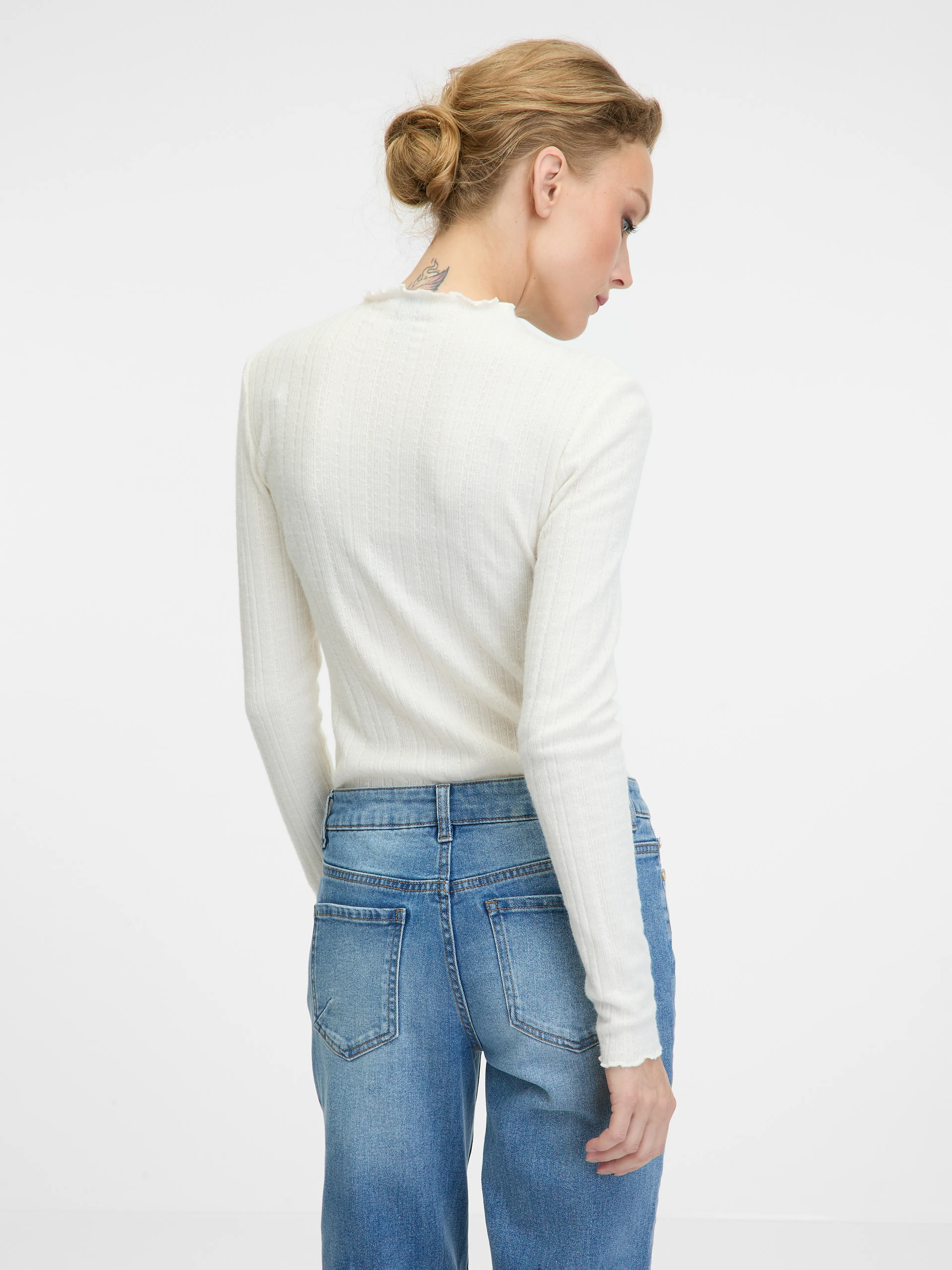 Weißes Langarm-T-Shirt für Frauen ORSAY