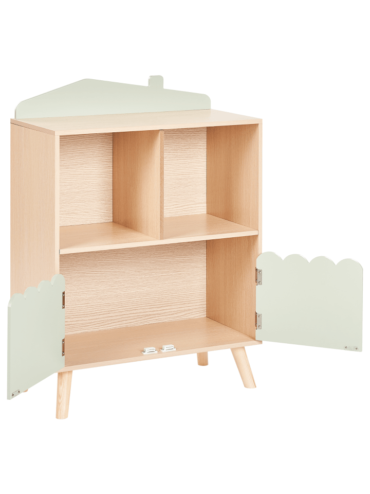 Beliani Bücherregal LACKEY in Heller Holzfarbton/Grün - (W) 60 x (H) 86 x (L) 30 cm günstig kaufen onesize