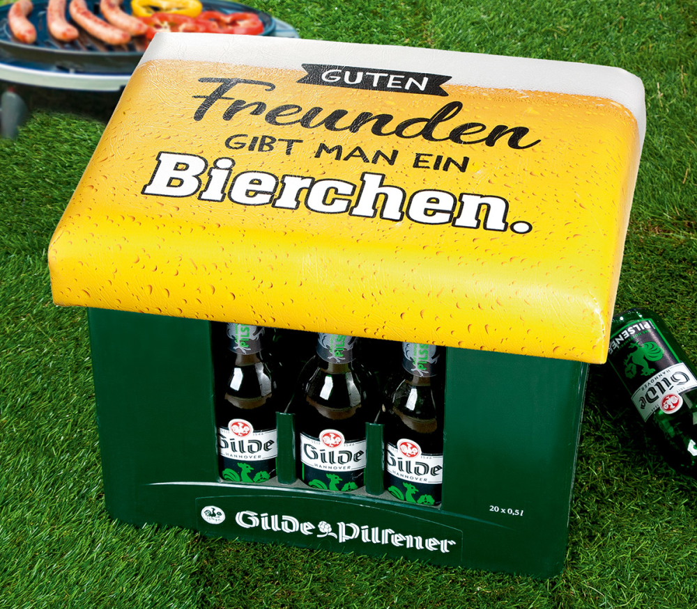 Sitzpolster Bierchen gelb