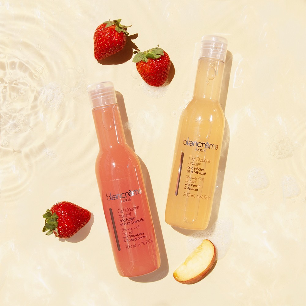 Gel de duș natural Blancrème - Căpșuni și rodie