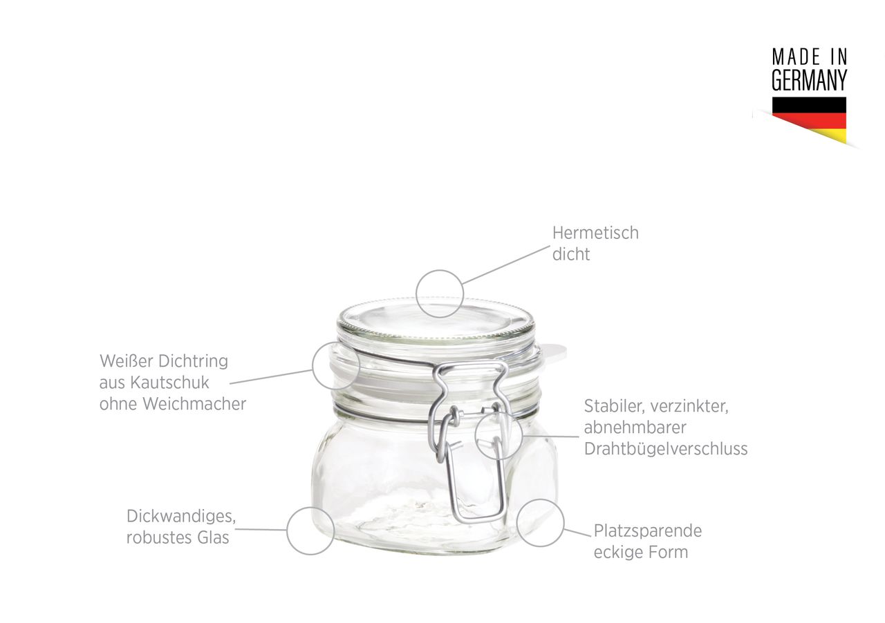 Mäser Serie Gothika, Einmachglas 500 ml, 6er Set