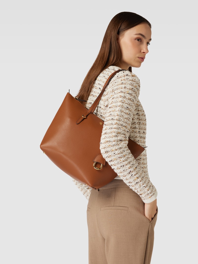 Tote Bag mit Applikation Modell 'KEATON' in cognac