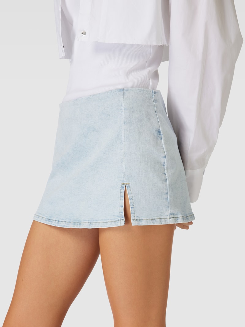 Minirock in Denim-Optik in hellblau