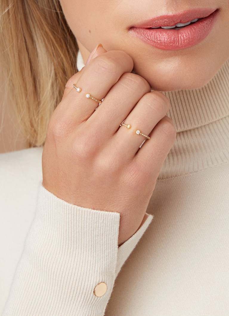 Inel cu vârf de diamant din aur galben, diamant de 0.06ct, Joy