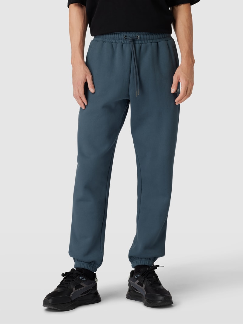 Sweatpants mit elastischem Bund in rauchblau