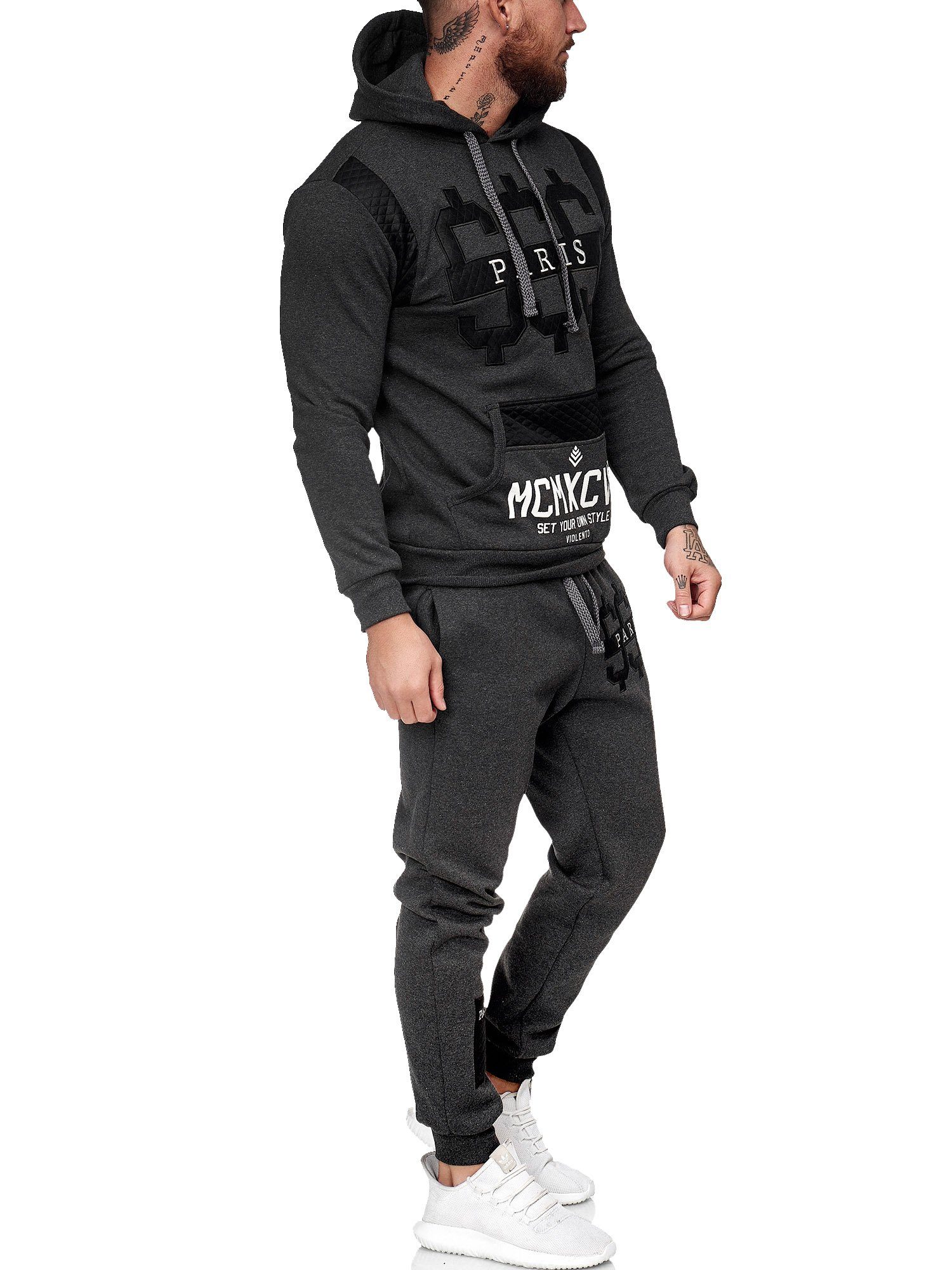 Code47 Jogginganzug Herren Jogginganzug Jacke Sport Hose Fitness Hoodie Paris (Sportanzug Trainingsanzug Fitnessanzug)