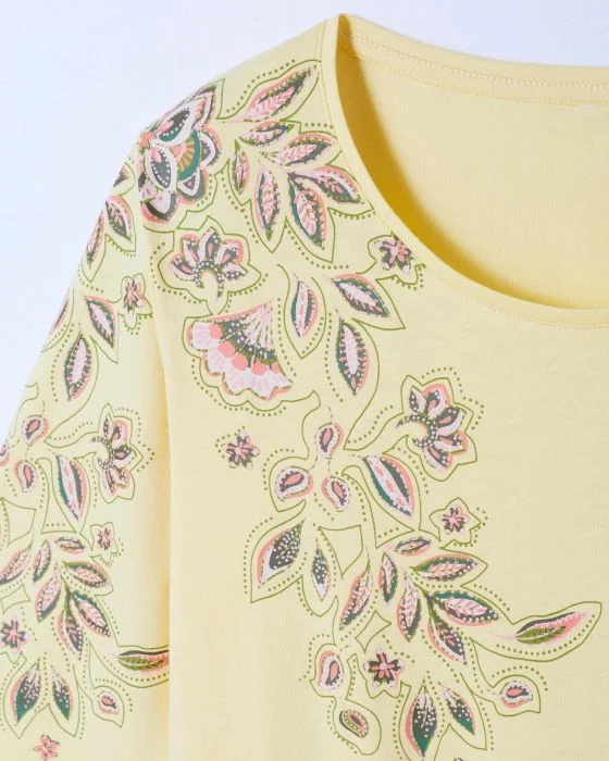 Tee-shirt imprimé placé floral