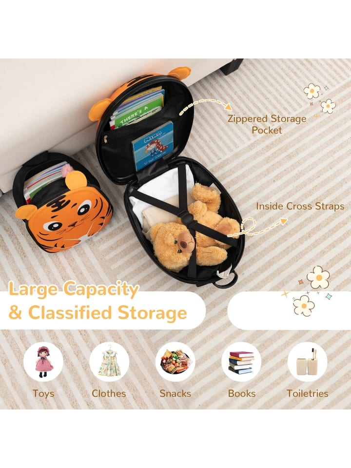 COSTWAY 2 tlg. Kinderkoffer Rucksack in Orange günstig kaufen onesize