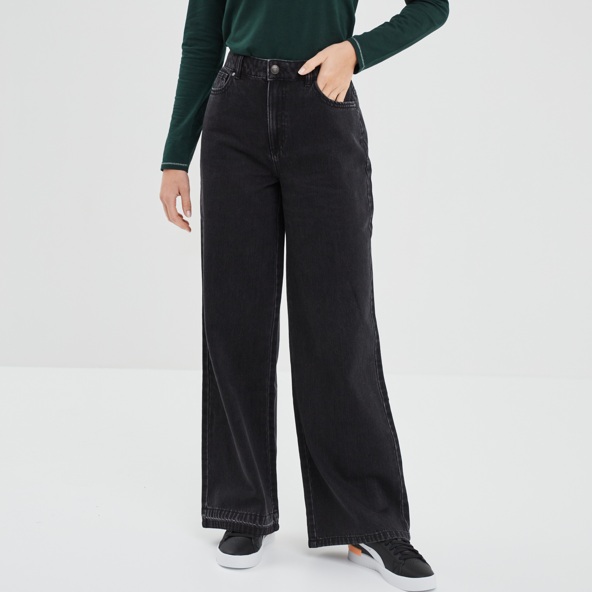 Jeans flare Liberto noir femme | La Halle