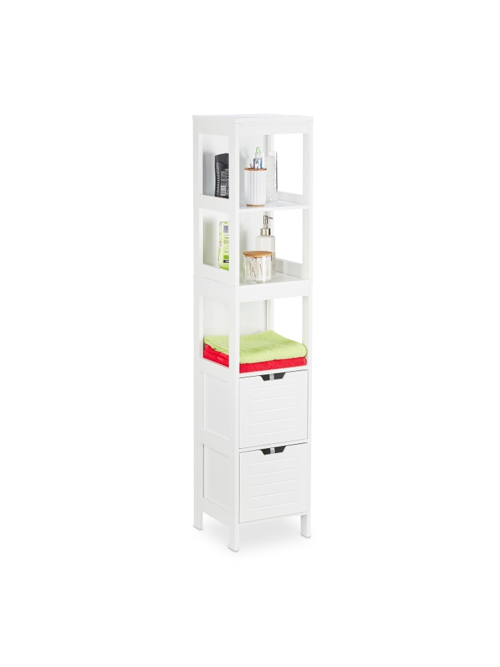 relaxdays Badezimmerschrank in Weiß - (B)30 x (H)144 x (T)30 cm günstig kaufen onesize