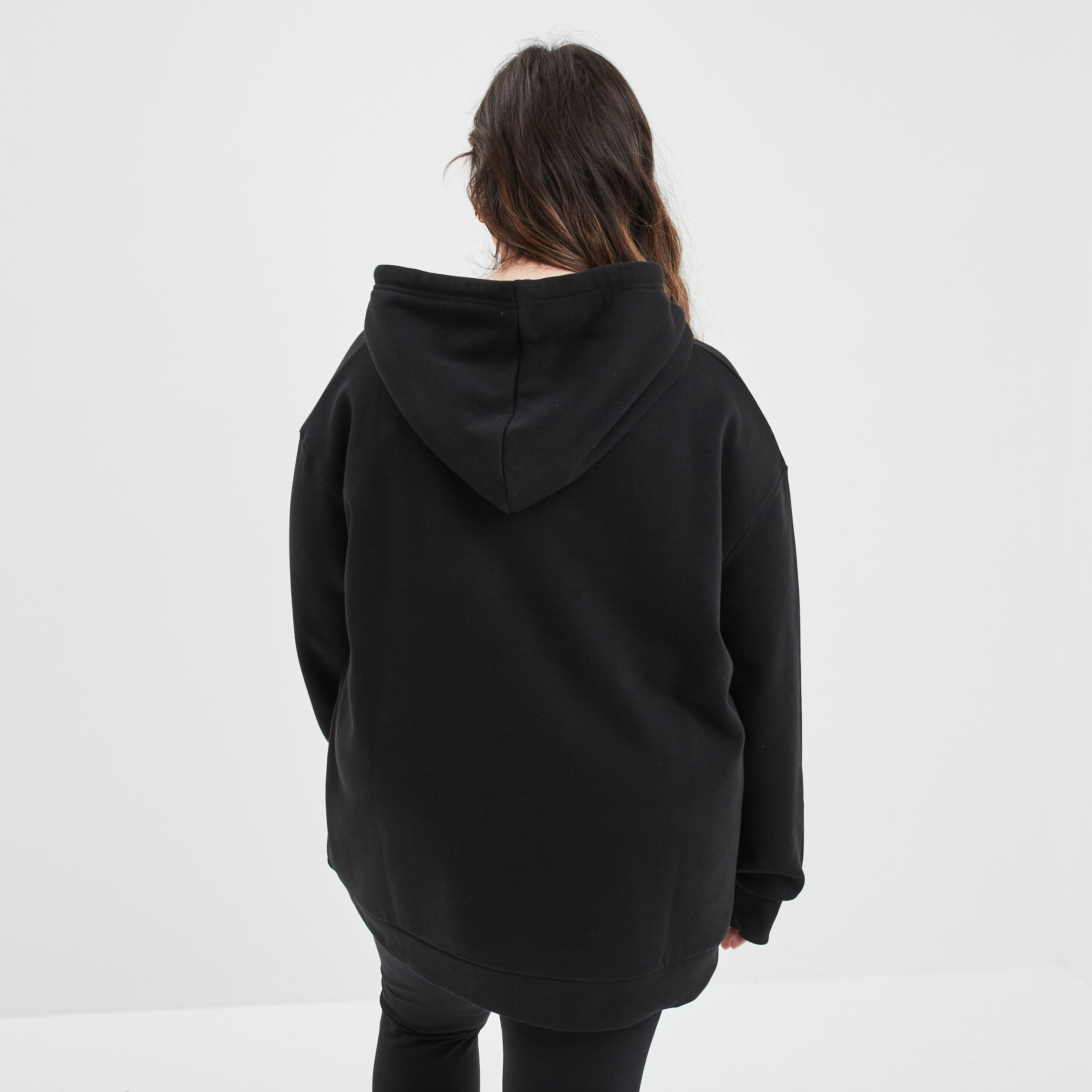 Sweat à capuche hoodie noir femme grande taille | La Halle