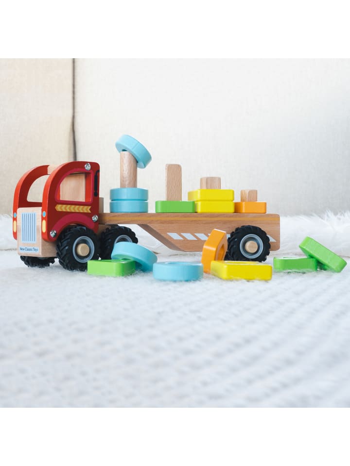 New Classic Toys Autotransporter mit Steckformen Abschleppwagen u Steckfiguren aus Holz 18 Monate günstig kaufen onesize