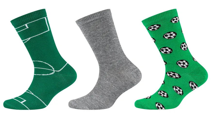 s.Oliver Kinder Boys Socken Originals Organic Motif 3er Pack grün, grau
