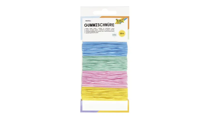 FOLIA Gummischnüre PASTELL 20 m sortiert