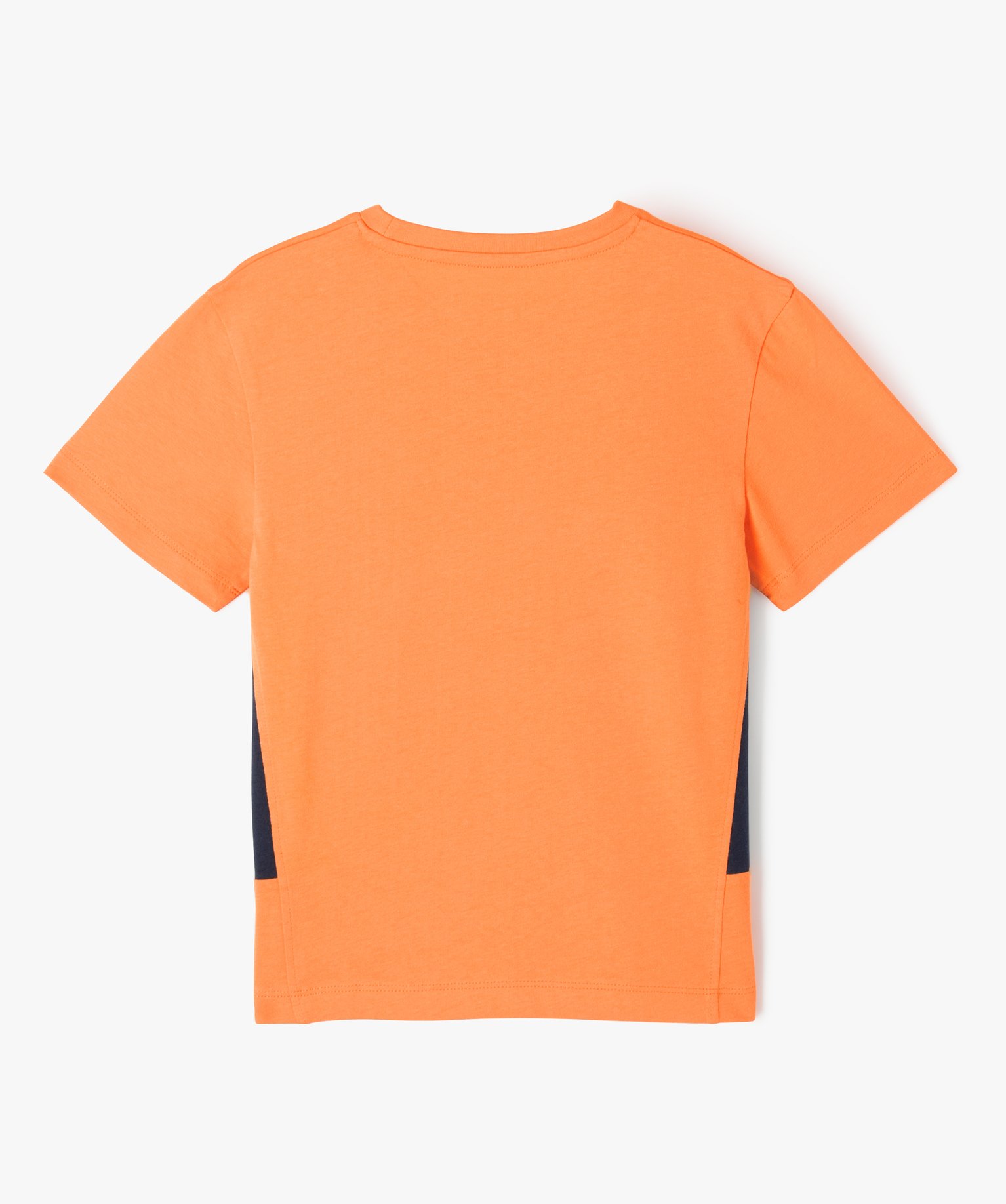 Tee-shirt droit à manches courtes et empiècements Garçon orange | GEMO