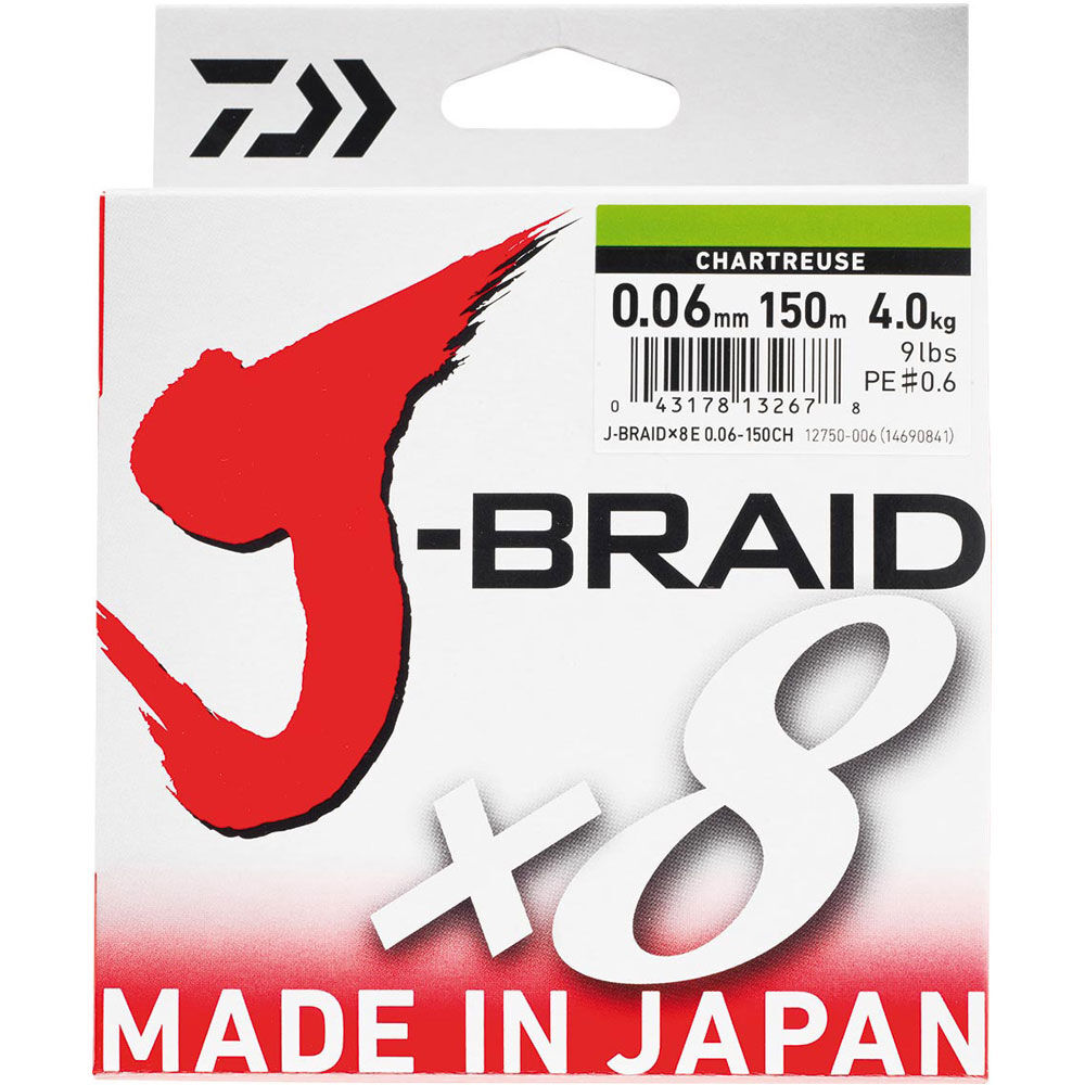 Daiwa J-Braid x8 Chartreuse pletenica 150m