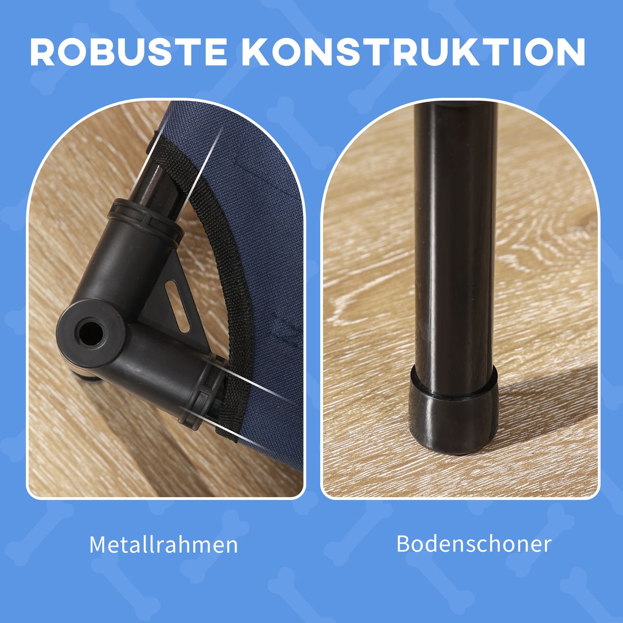 PawHut Haustierbett mit Baldachin Erhöhtes Hundebett Hundeliege outdoor Dunkelblau