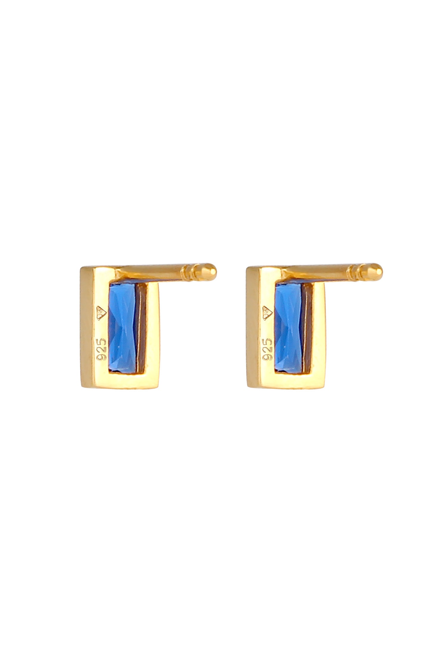 Elli elegantni filigranski uhani s safirji - (925/1000) srebro, pozlačeno