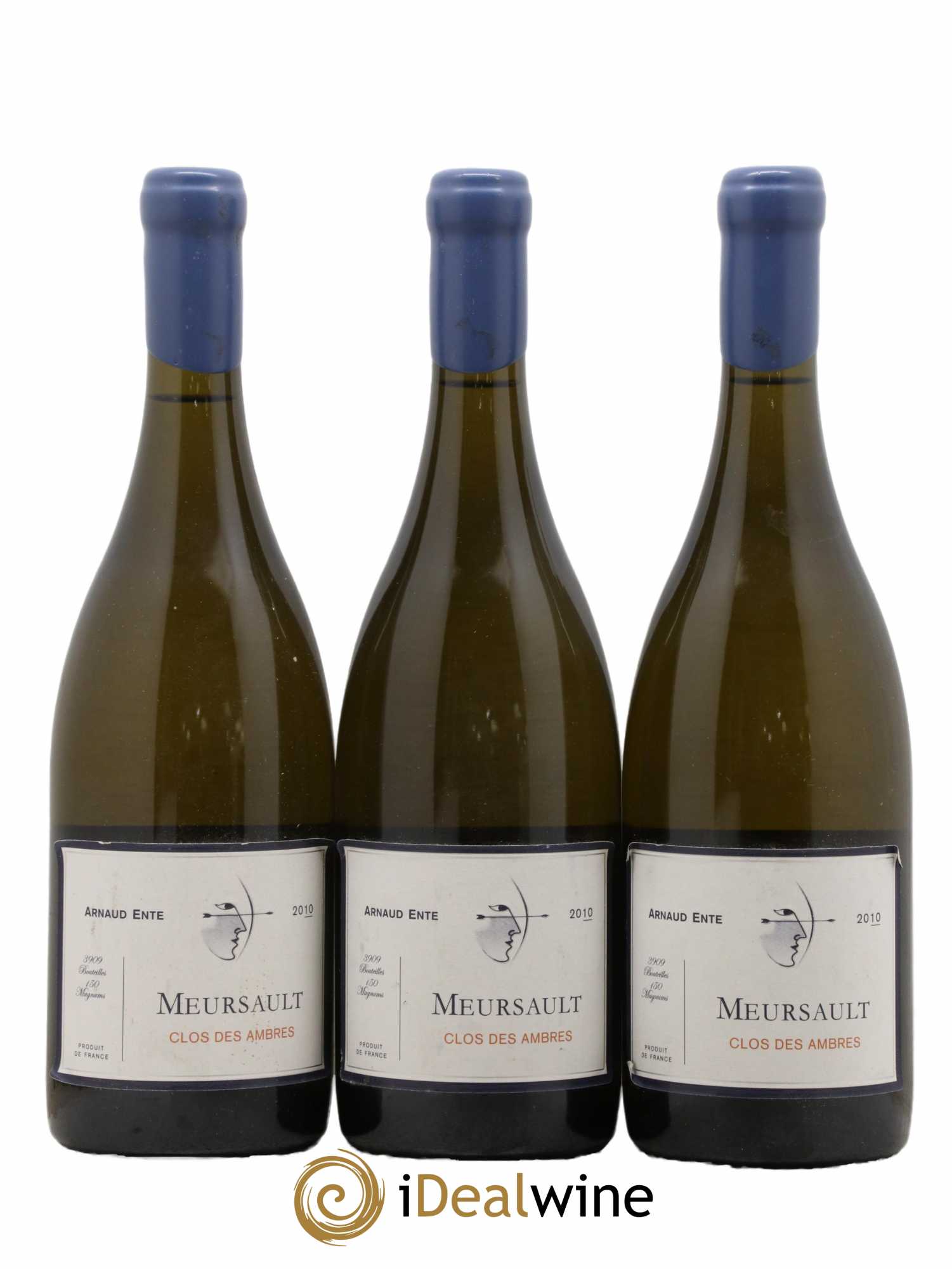 Meursault Clos des Ambres Arnaud Ente  2010 - Lot de 3 Bouteilles
