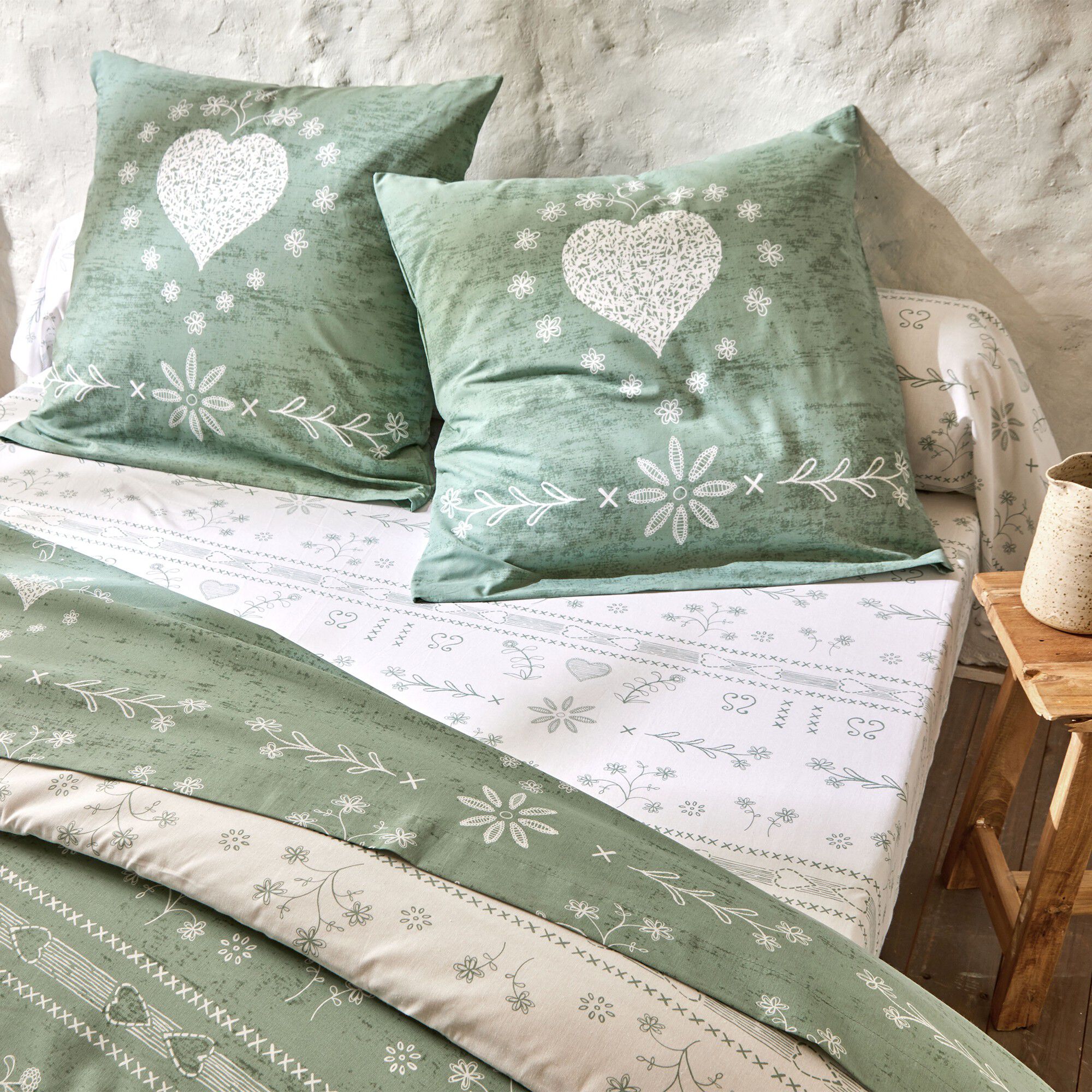 Linge de lit Anceny imprimé coeur
