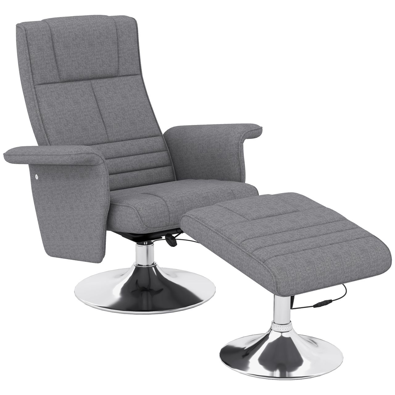 HOMCOM Massagesessel mit Fußhocker, Elektrischer Relaxsessel mit Liegefunktion