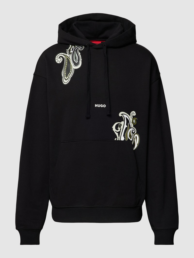 Hoodie mit Motiv-Print Modell 'Dolias' in schwarz