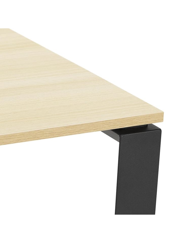 KADIMA DESIGN Schreibtisch 140x140 cm modern Arbeitszimmer Bürotisch in Beige-Schwarz günstig kaufen