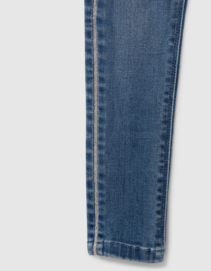 Jean skinny bleu microbilles côtés fille