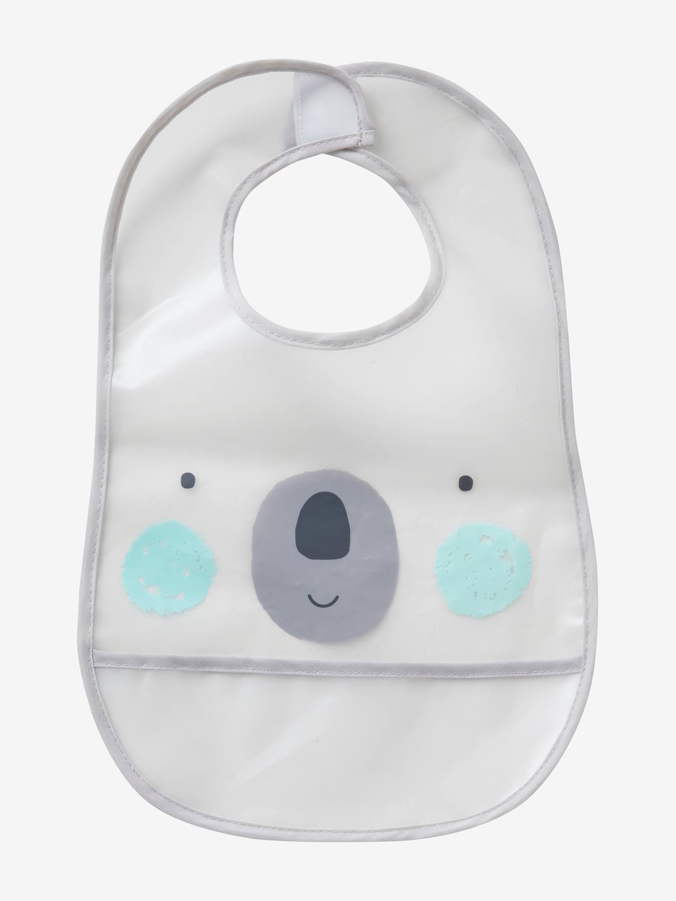 Lot de 3 bavoirs plastifiés avec récupérateur assortis ours
