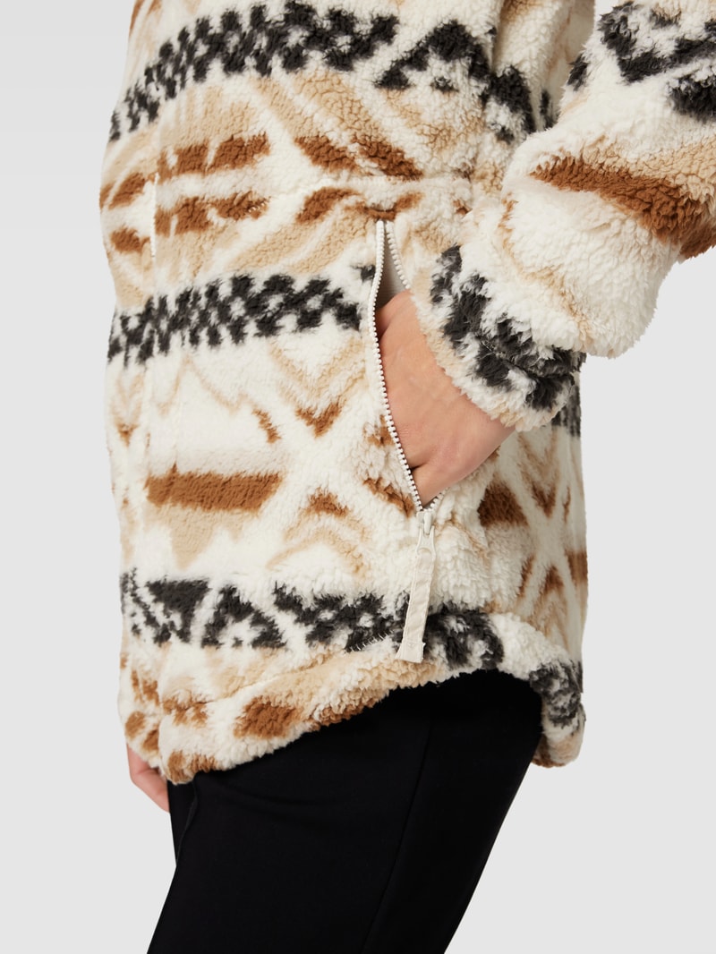 Sweatjacke mit Teddyfall Modell 'West Bend Full Zip' in beige