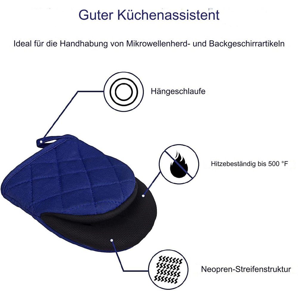 Tian Dee Topfhandschuhe Mini-Ofenhandschuhe, hitzebeständig,mit Schlaufe zum Aufhängen