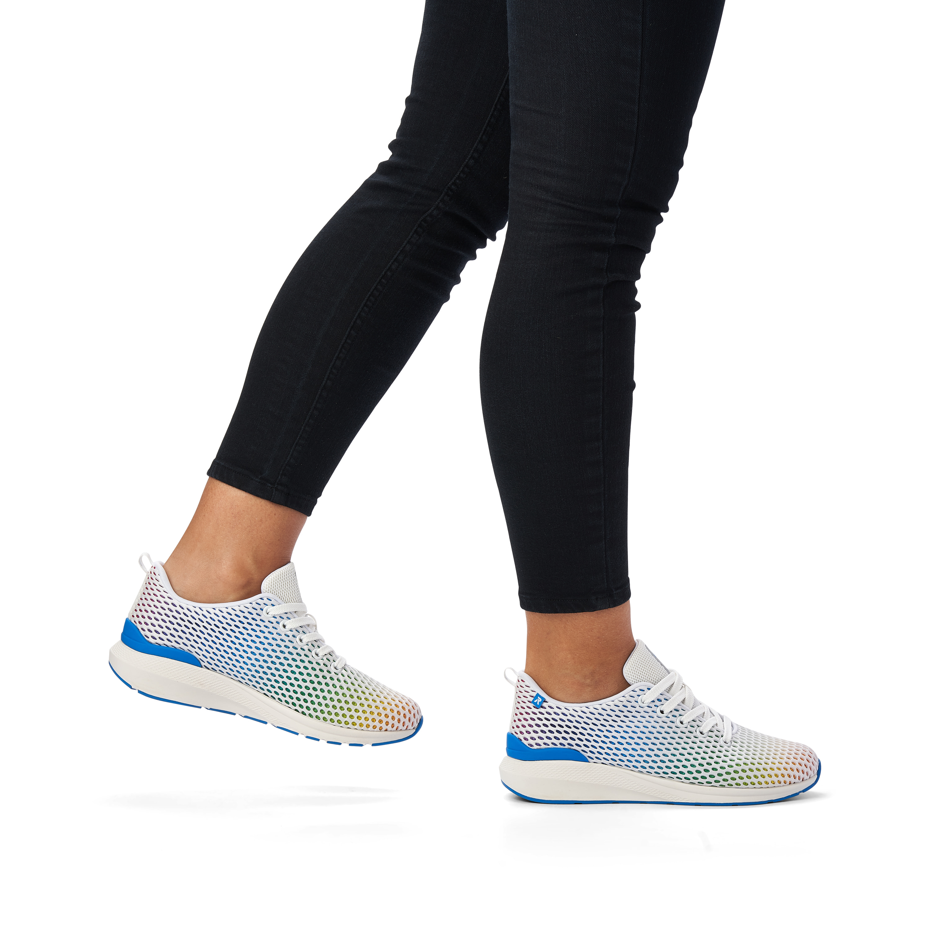 Rieker Damen Sneaker Low crystal-white rainbow